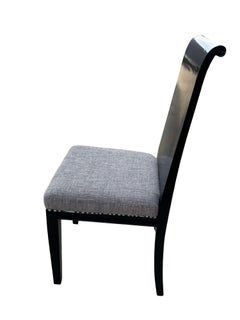 Set of Six Scrolling Back Wooden Oak Dining Chairs by Four Hands