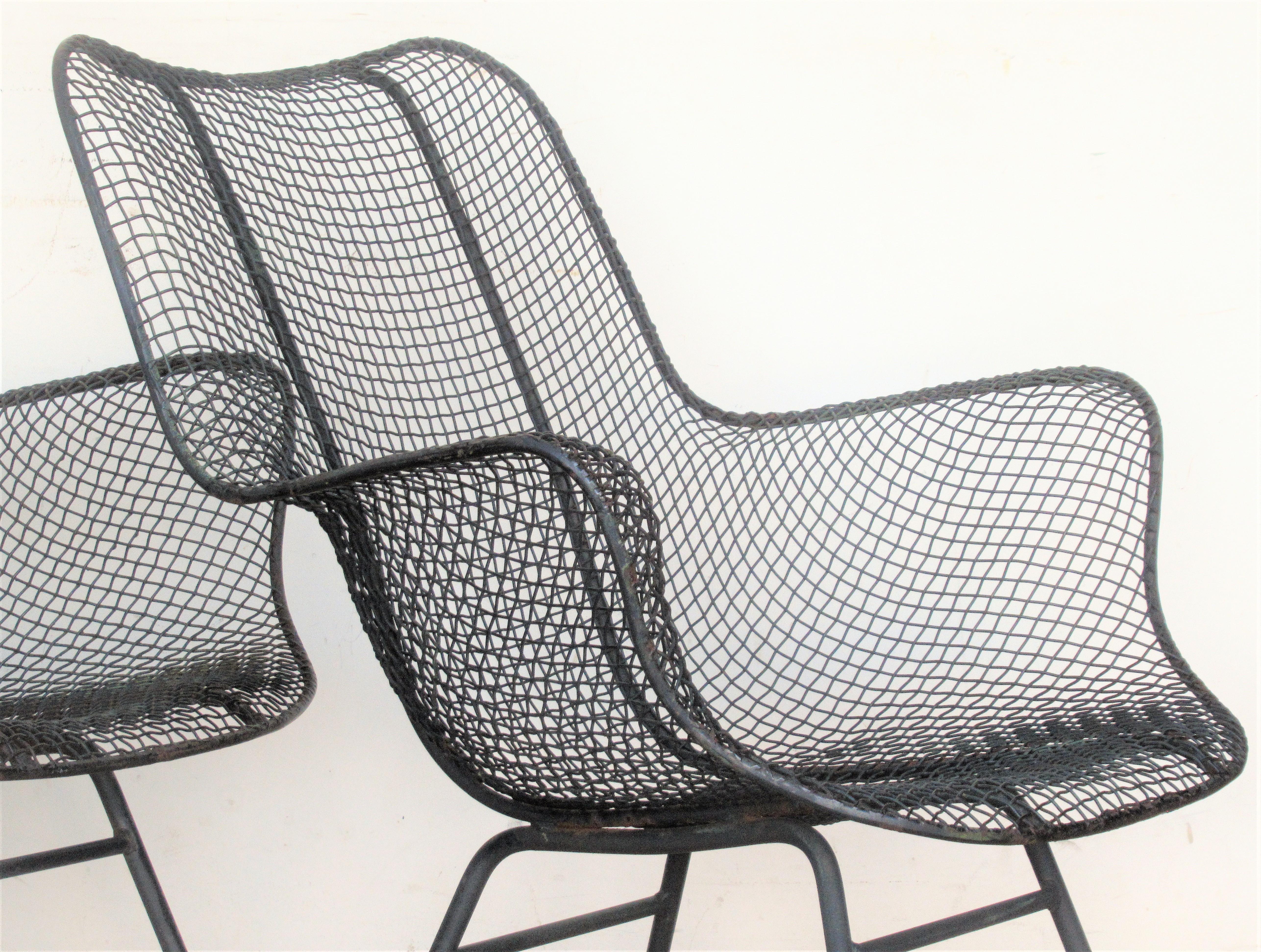 Iron Set of Six Sculptura Lounge Chairs by Russell Woodard