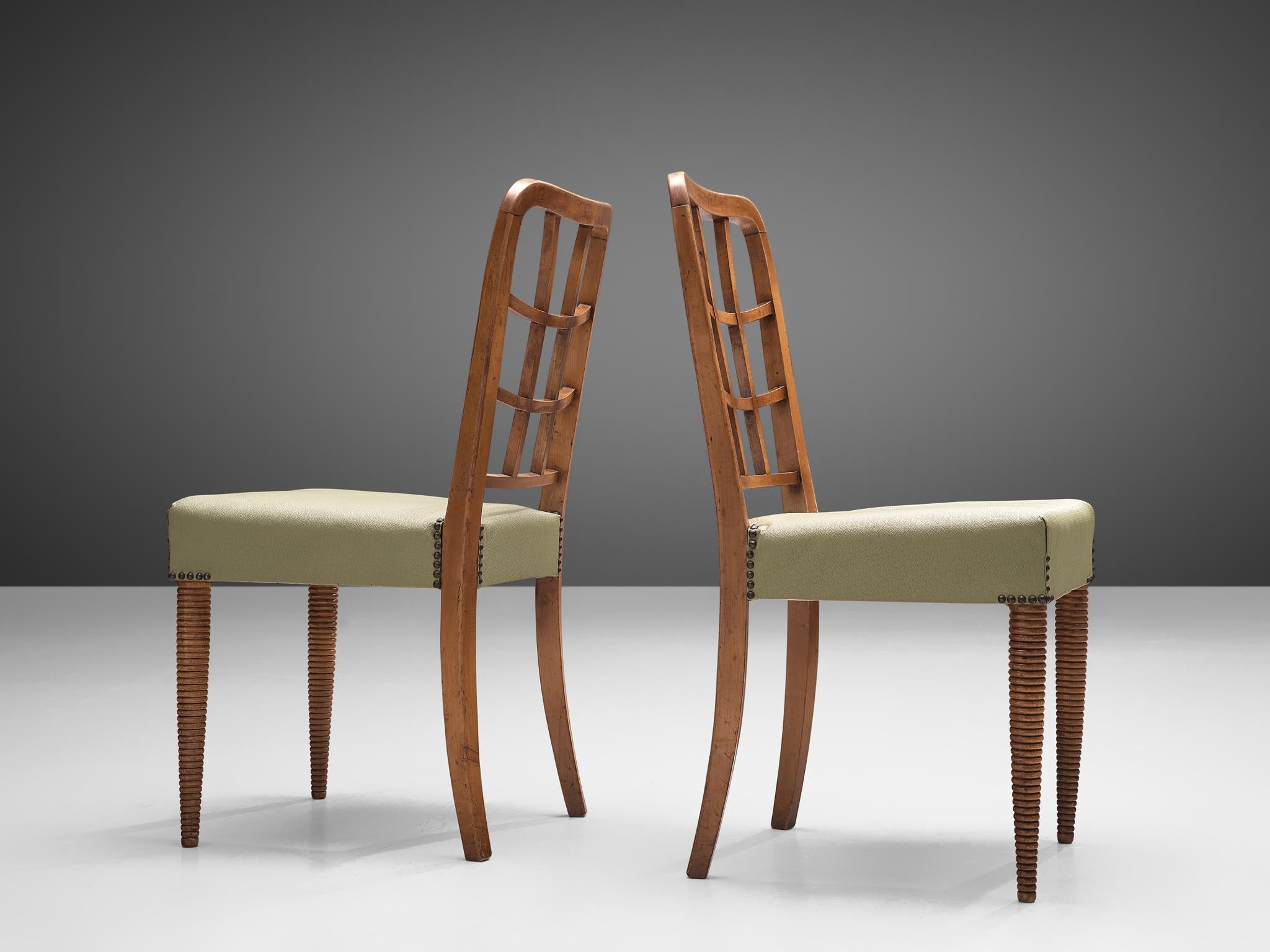 Mid-Century Modern Set of Six Sculptural Italian Dining Chairs