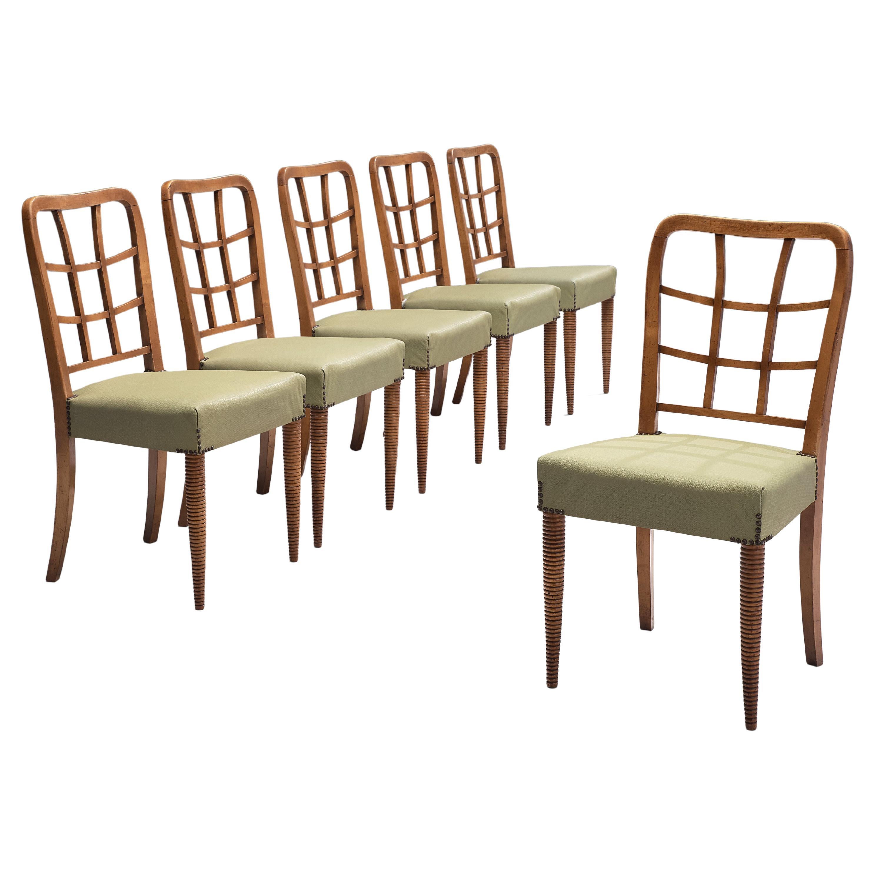 Set of Six Sculptural Italian Dining Chairs