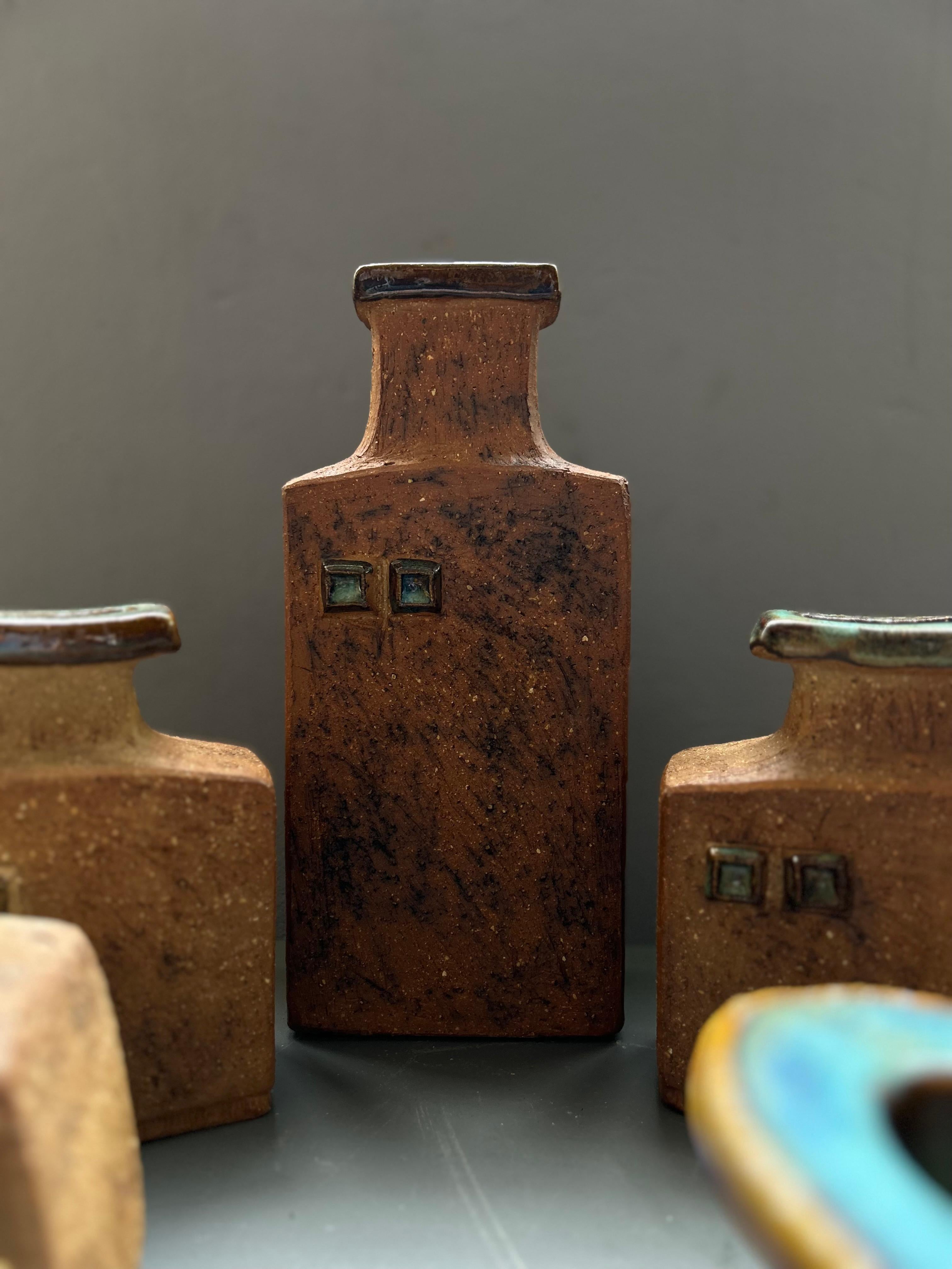 Ceramic Set of Six Sculptural Vases by Curt M Addin, Sweden 1980’s For Sale