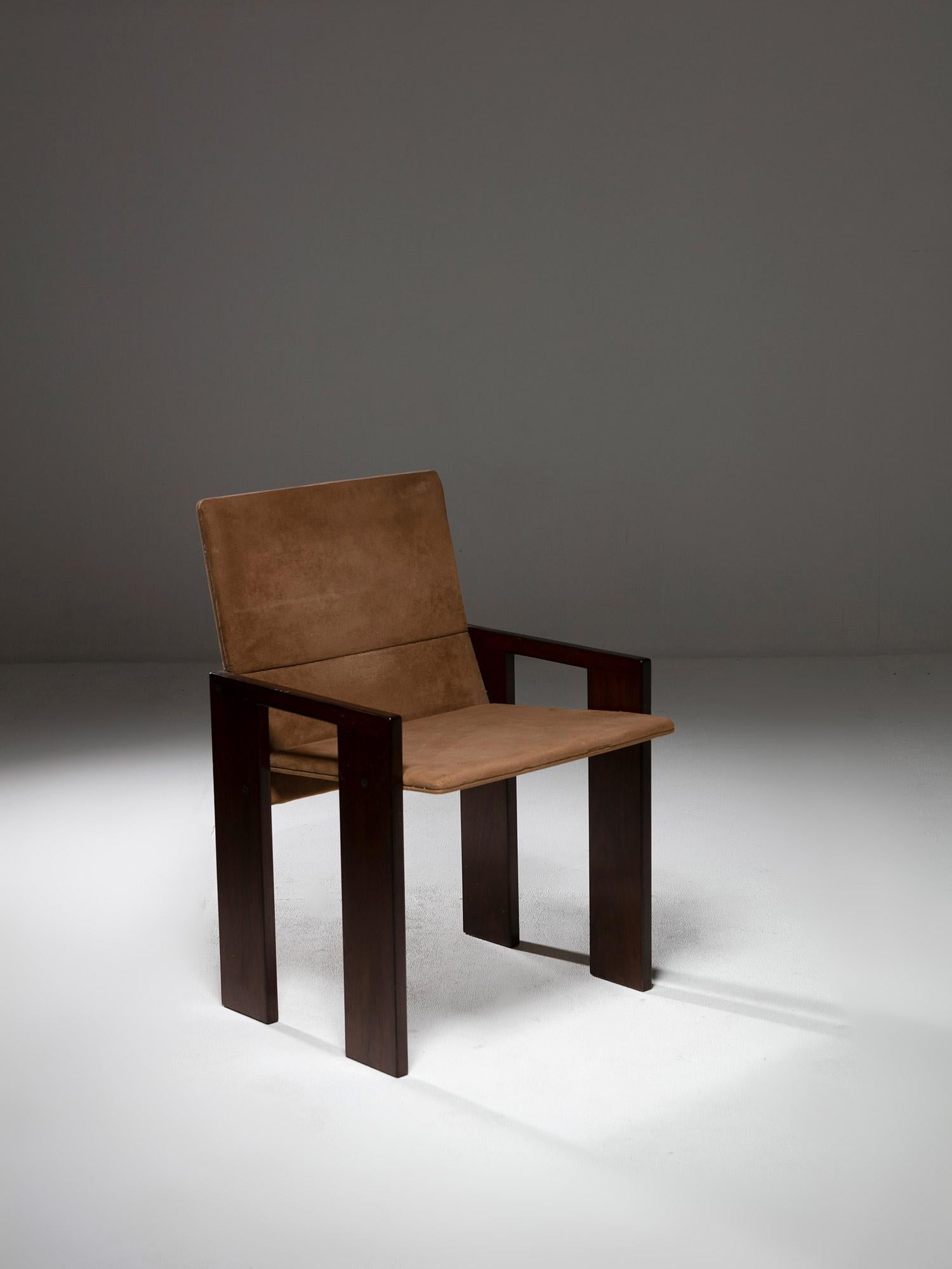 Set of Six SD60 Wood Chairs by Marco Zanuso for Poggi, Italy, 1970s 1