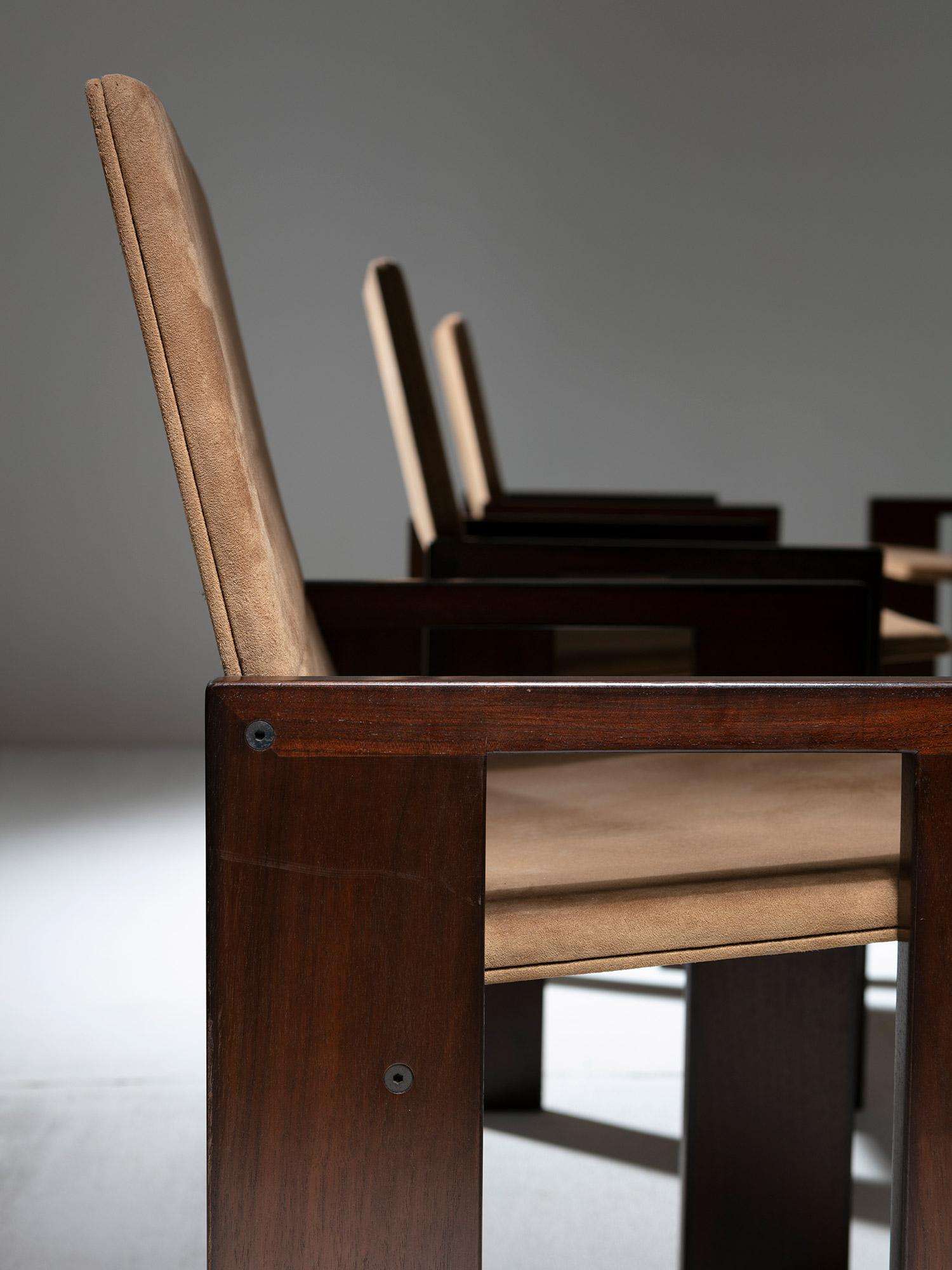 Set of Six SD60 Wood Chairs by Marco Zanuso for Poggi, Italy, 1970s 3