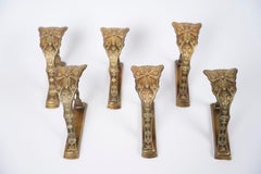 Lot de six porte-rideaux en laiton de style Sécession « Wiena », années 1890