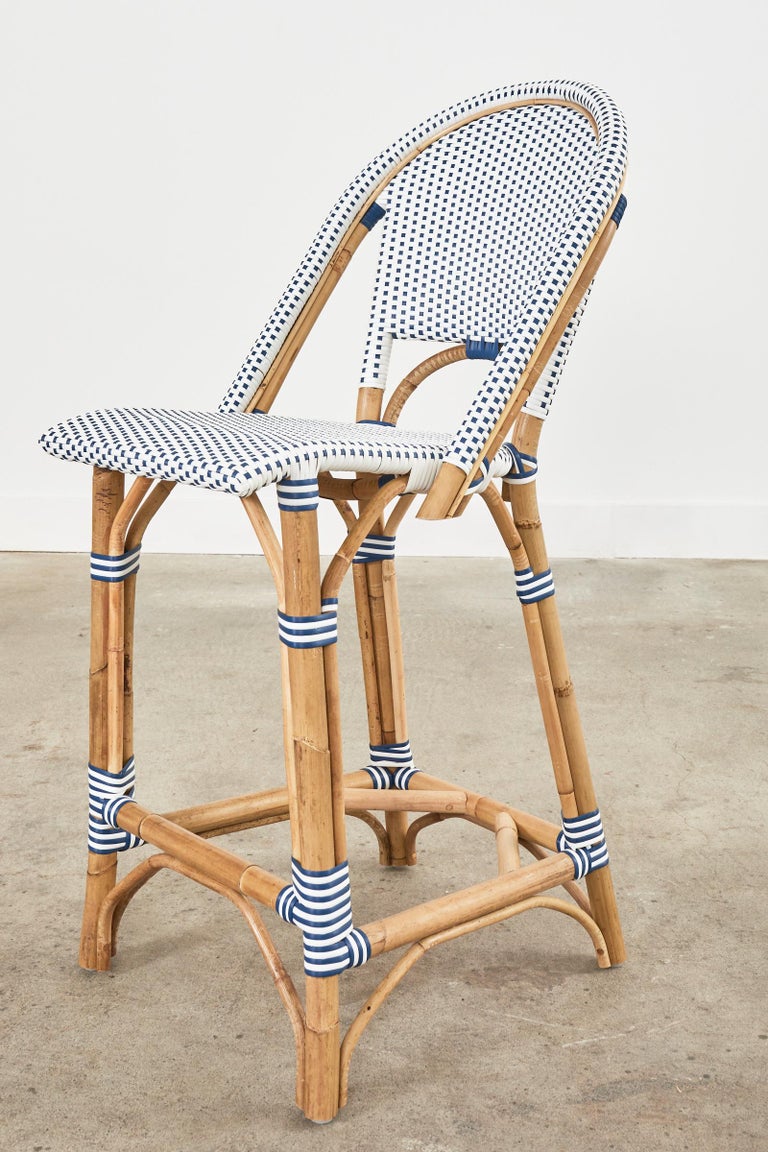 Set of Six Serena and Lily Riviera Rattan Bistro Barstools For Sale at ...