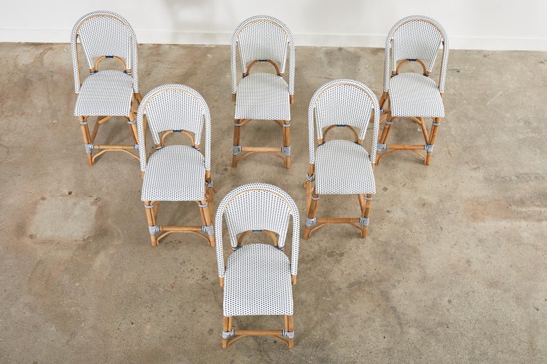 Set of Six Serena and Lily Riviera Rattan Bistro Barstools For Sale at ...