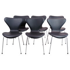 Set of Six Seven Chairs, Model 3107, Arne Jacobsen, Fritz Hansen, 1967