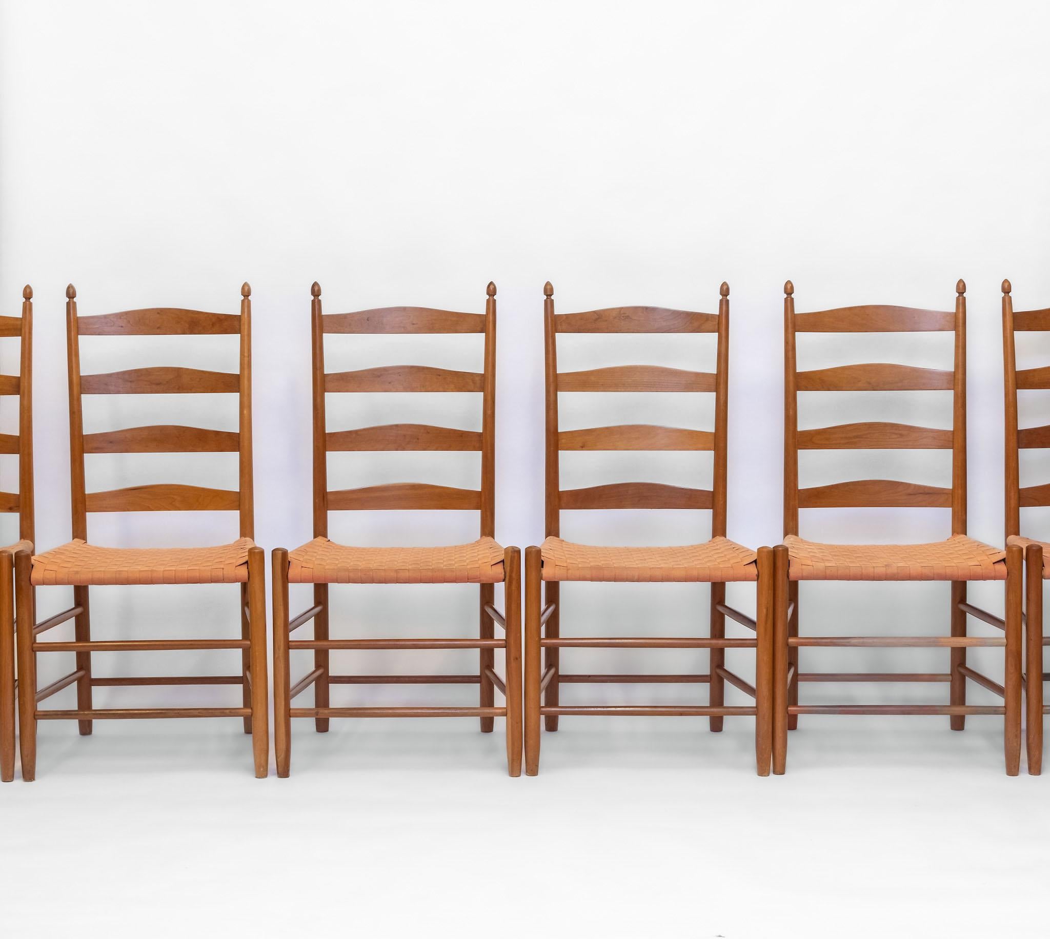 Satz von sechs Shaker Kirsche Holz Esszimmerstühle von Shaker Workshops im Angebot 13
