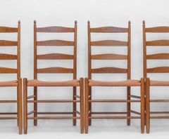 Set Of Six Shaker Cherry Wood Dining Chairs By Shaker Workshops