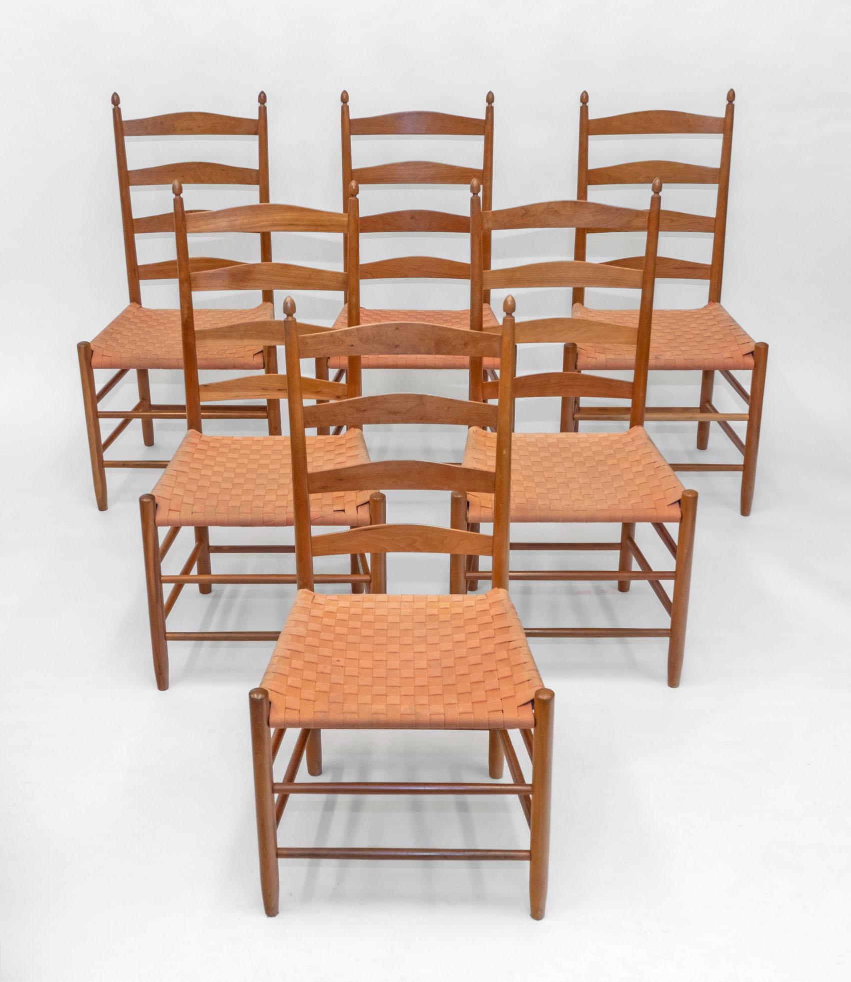 Satz von sechs Shaker Kirsche Holz Esszimmerstühle von Shaker Workshops (Handgefertigt) im Angebot