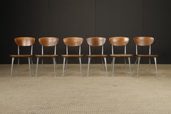 Set di sei sedie laterali scultoree in alluminio di Shelby Williams 'Gazelle', anni '60