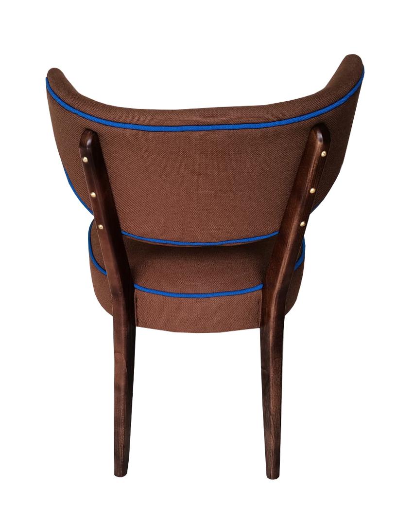 Set of Six Shell Dining Chairs, Brown FR Fabric, by Vintola Studio, Europe In New Condition For Sale In 05-080 Hornowek, PL