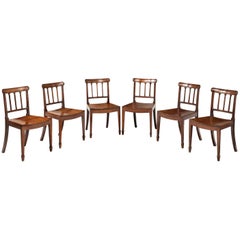 Set of Six Sheraton Period Mahogany Framed Chairs