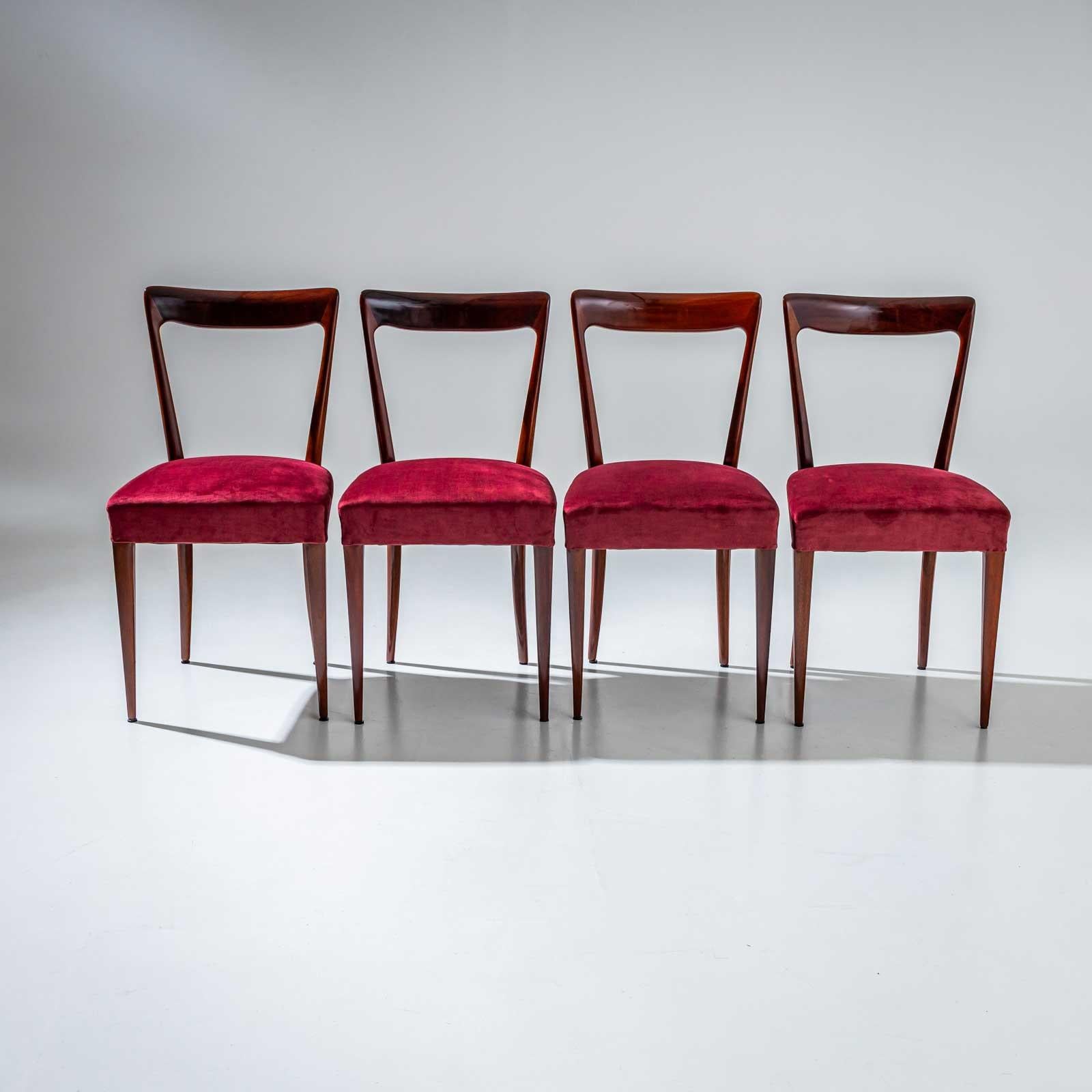 Poli Ensemble de six chaises d'appoint, attribuées à Ico Parisi, Italie, années 1940 en vente