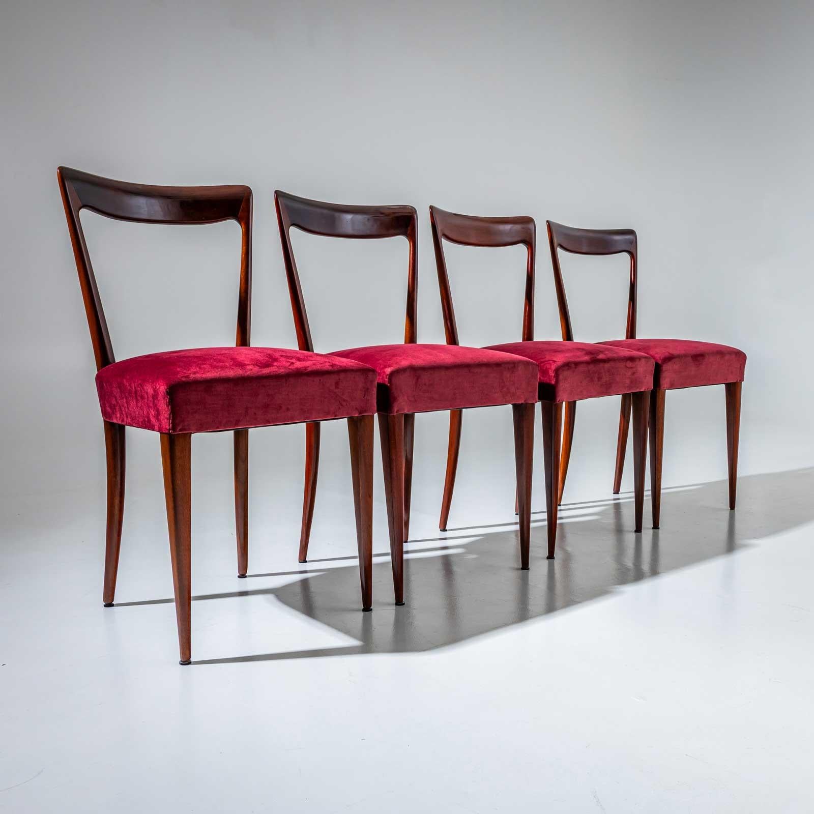 Ensemble de six chaises d'appoint, attribuées à Ico Parisi, Italie, années 1940 Bon état - En vente à Greding, DE