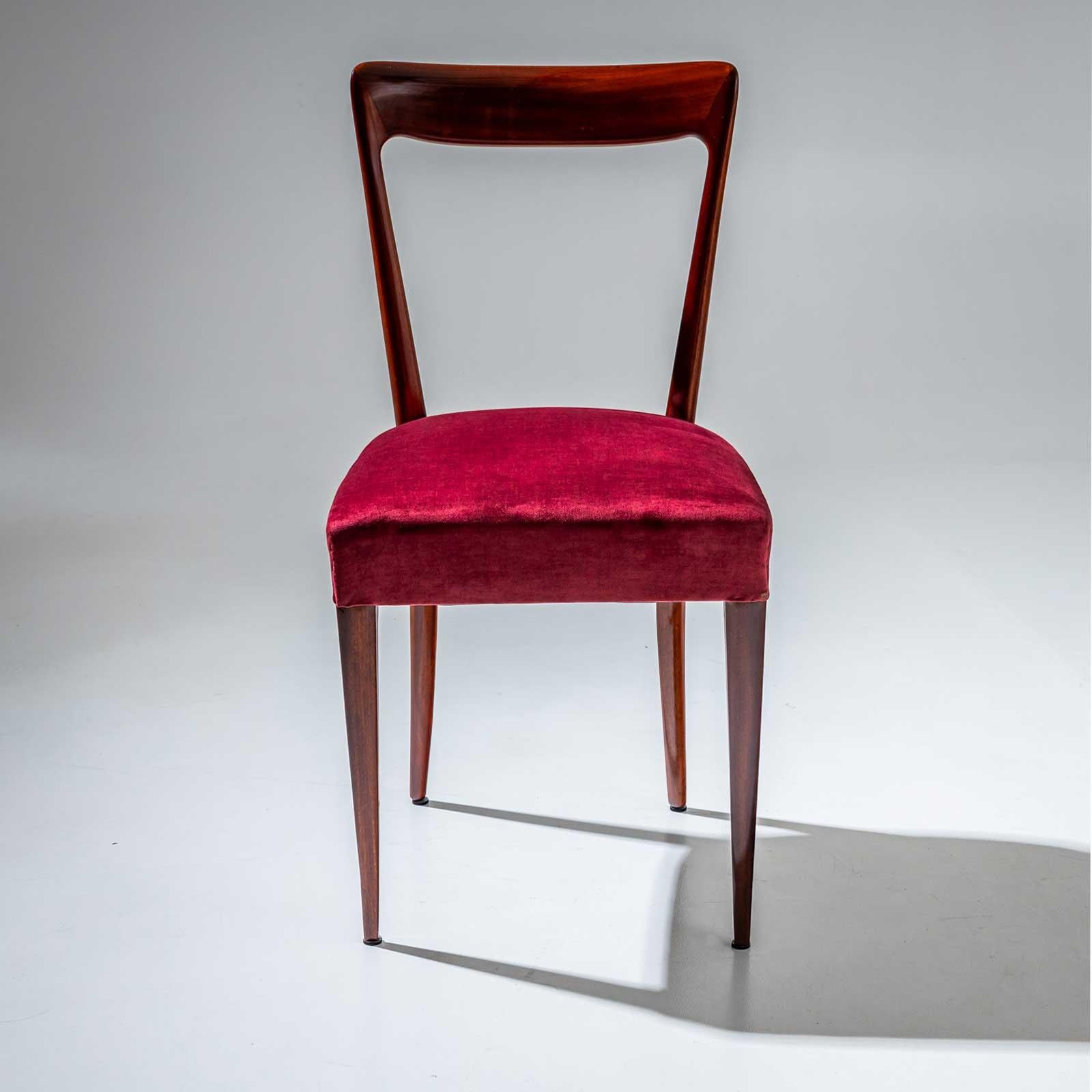 Ensemble de six chaises d'appoint, attribuées à Ico Parisi, Italie, années 1940 en vente 1