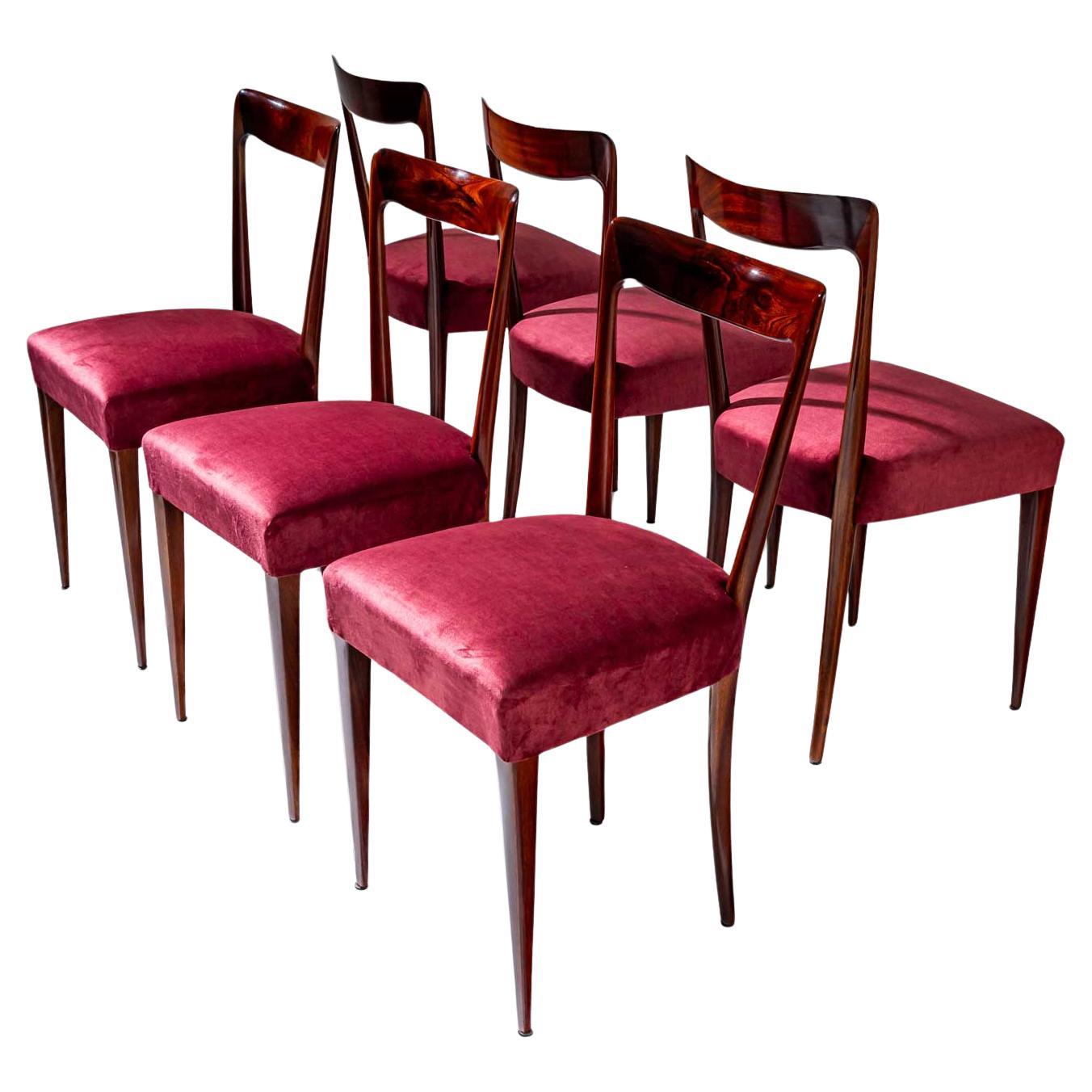 Set of six Side Chairs, attr. to Ico Parisi, Italy 1940s
