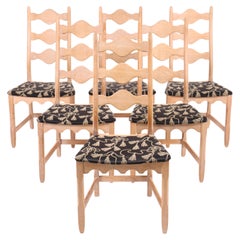 Set of Six Side Chairs in Oak by Henning Kjærnulf, 1960s