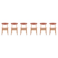 Set of Six Side Chairs in Teak and Leather by Farstrup, Danish Design, 1960s