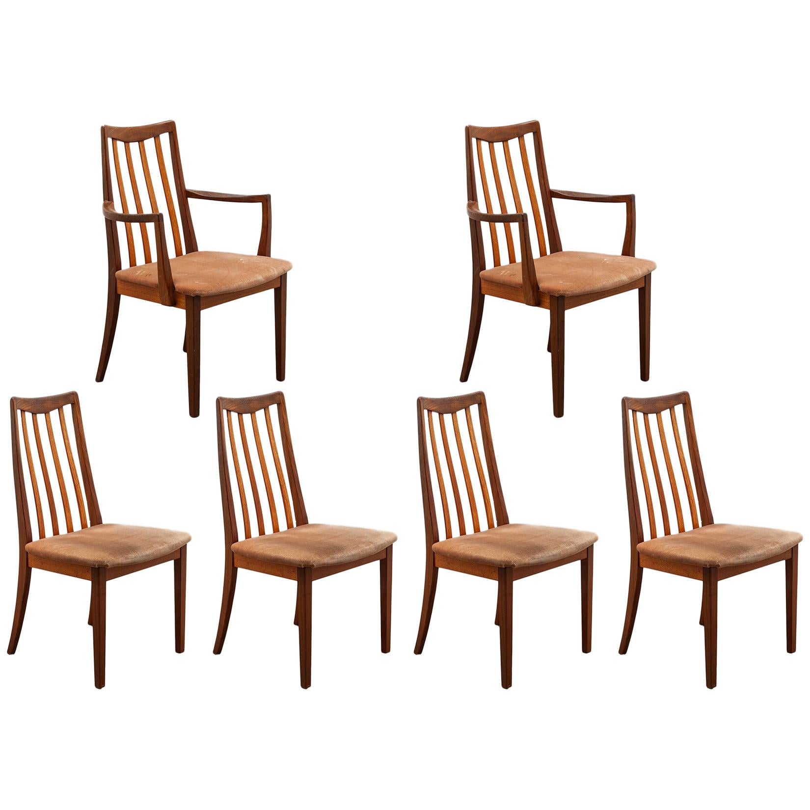 Set of Six Dining Chairs "Model EVA" by Niels Kofoed, Denmark, 1960s For Sale