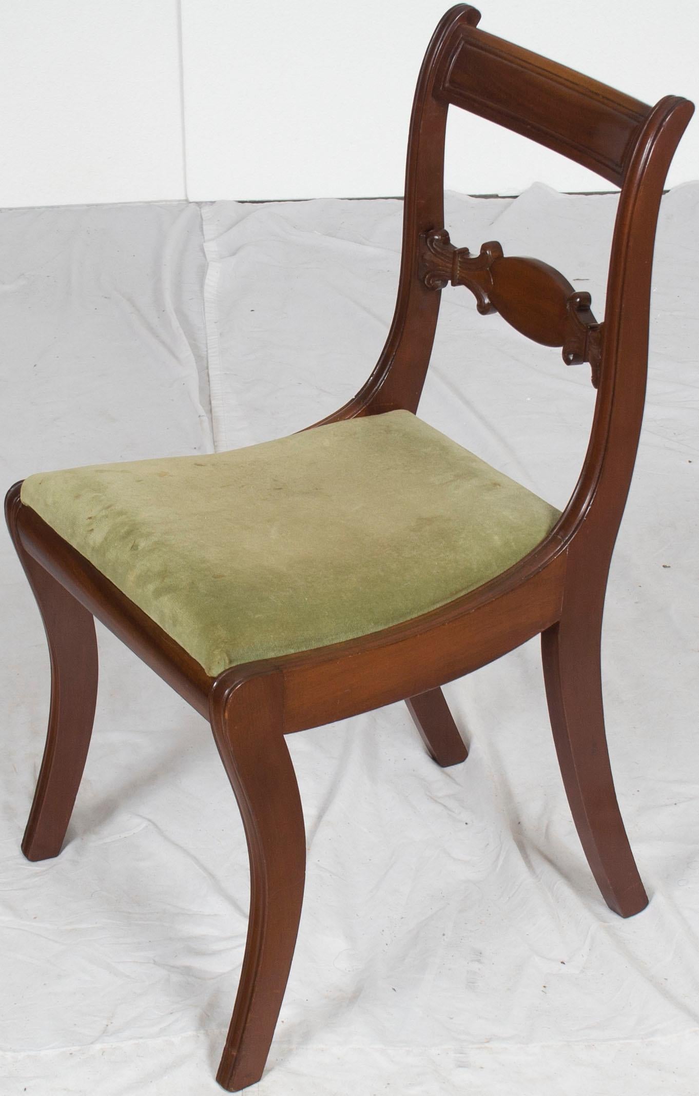 Mid-20th Century Set of Six Side Regency Mahogany Dining Room Chairs