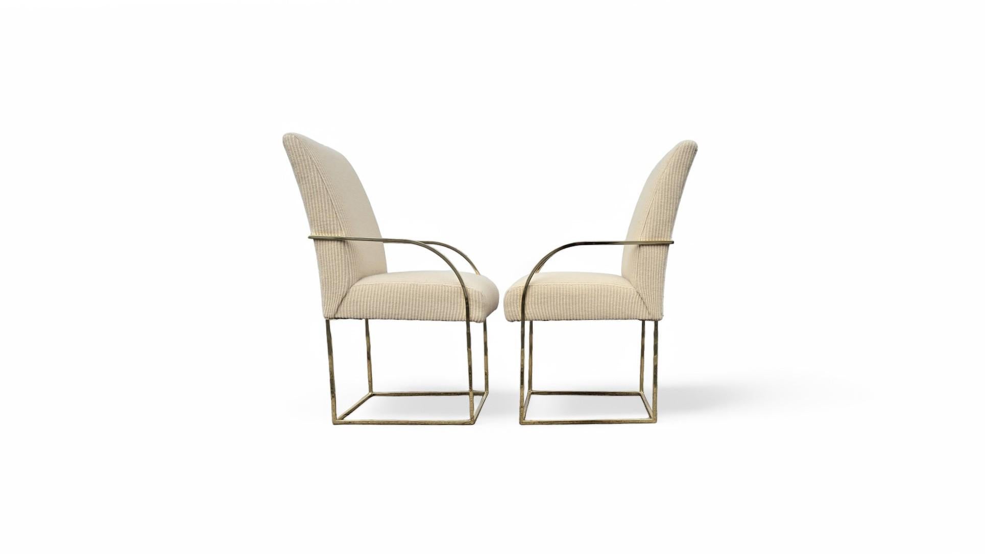 Set di sei sedie da pranzo con struttura in ottone firmate Cy Mann in vendita 10