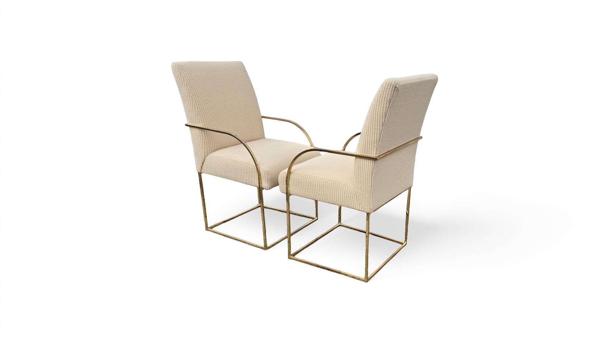 Set di sei sedie da pranzo con struttura in ottone firmate Cy Mann in vendita 11