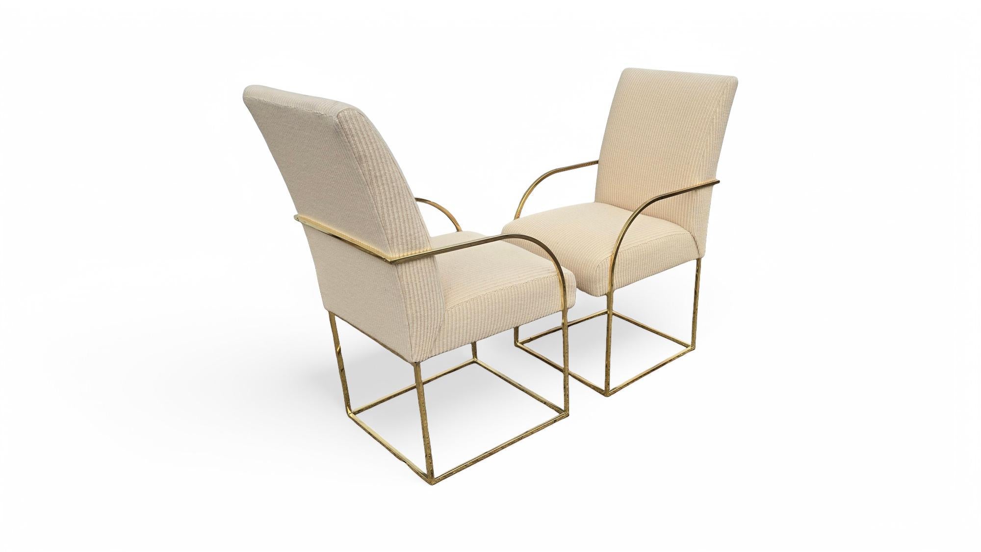 Set di sei sedie da pranzo con struttura in ottone firmate Cy Mann in vendita 12