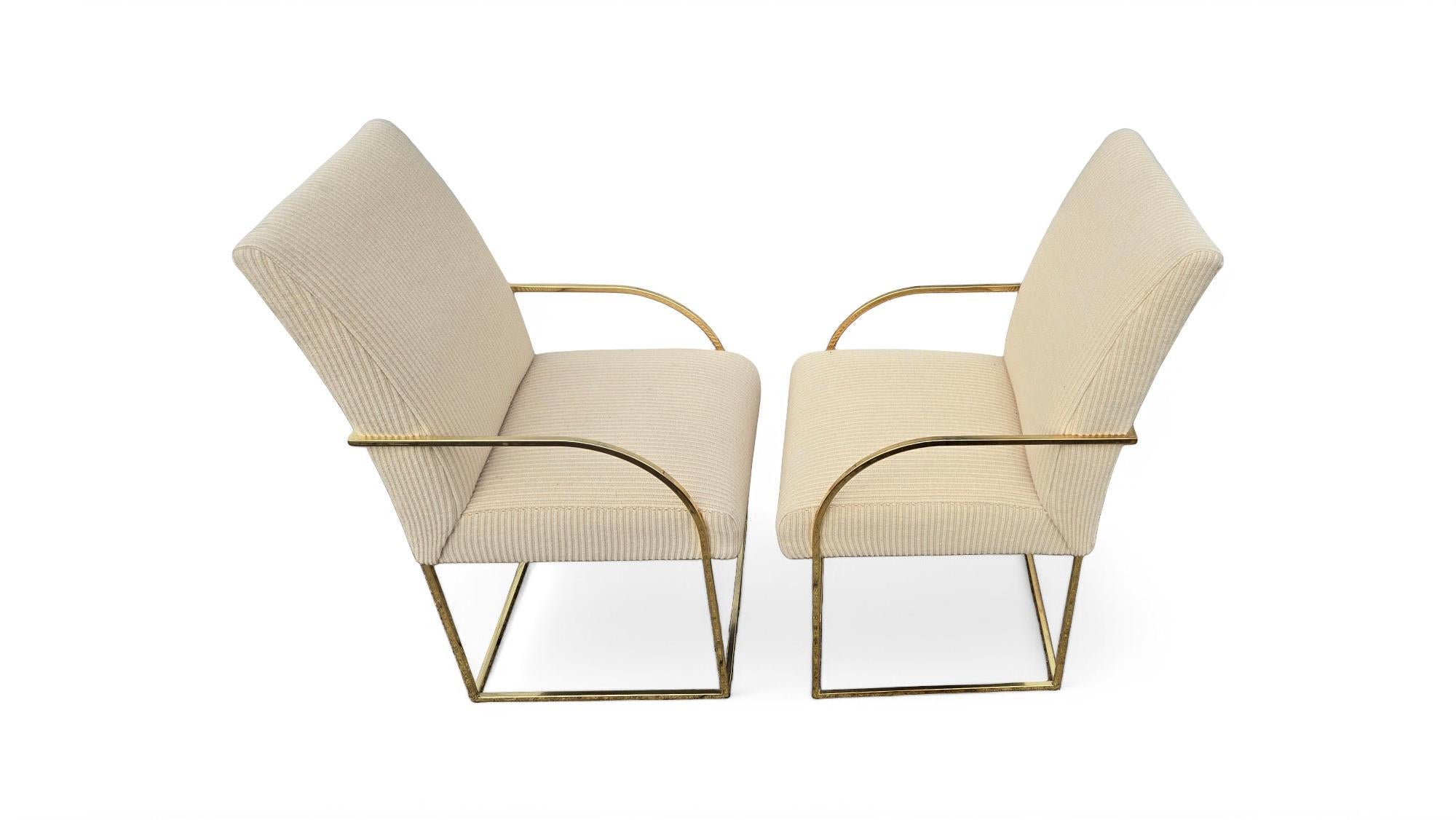 Set di sei sedie da pranzo con struttura in ottone firmate Cy Mann in vendita 13