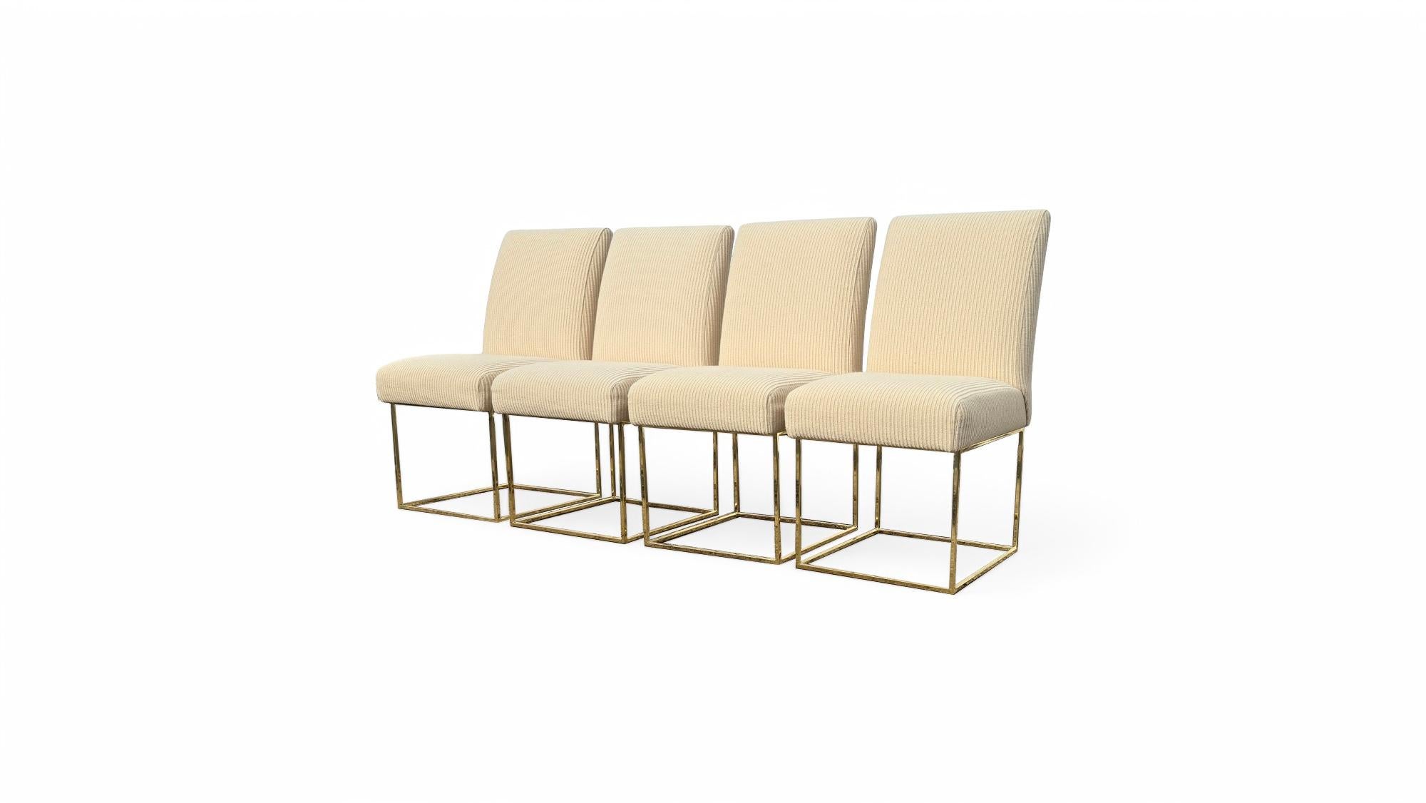 Set di sei sedie da pranzo con struttura in ottone firmate Cy Mann in vendita 2