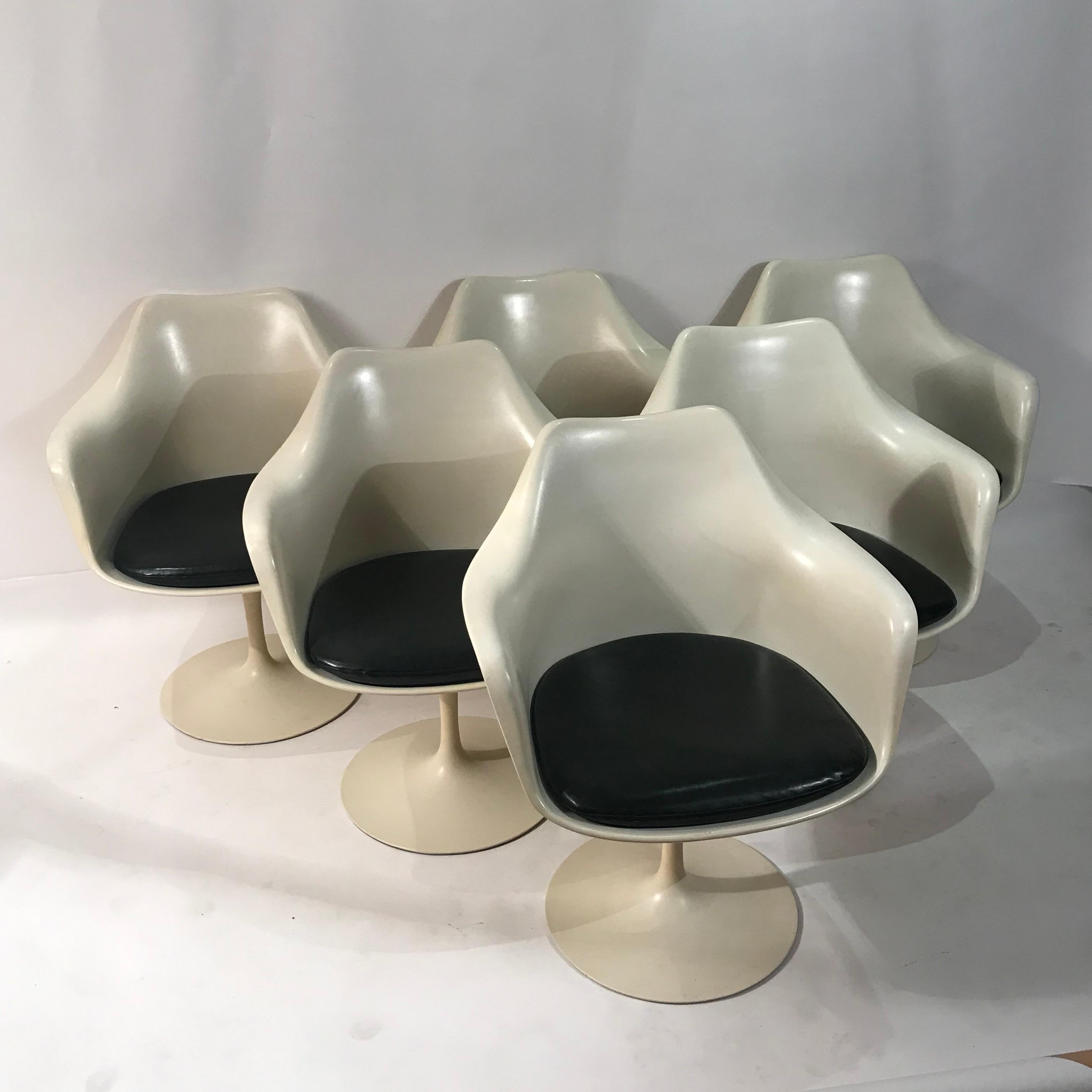 Set of Six Signed Eero Saarinen Tulip Armchairs for Knoll 4