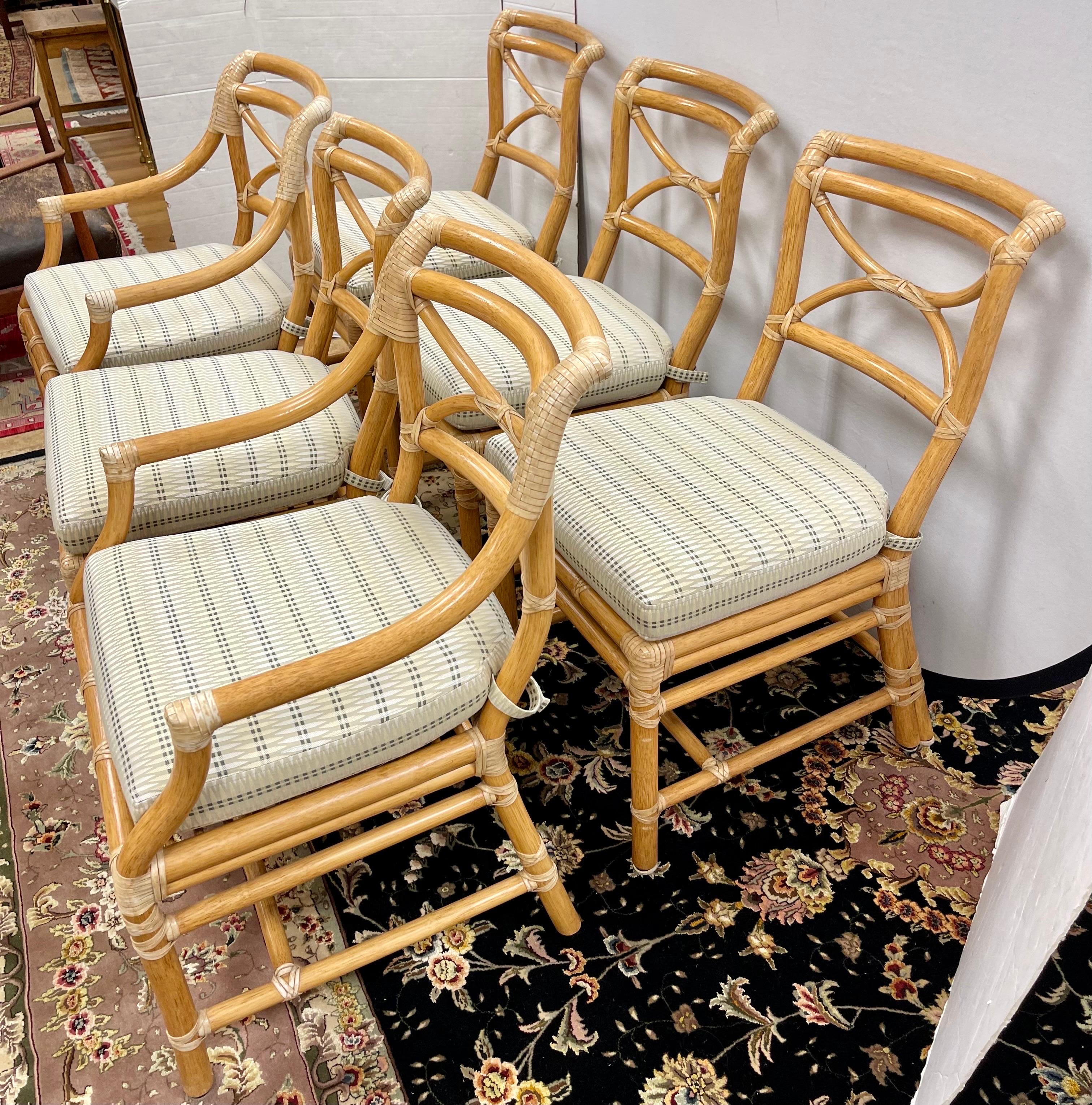 American Set of Six Signed McGuire Furniture Chairs