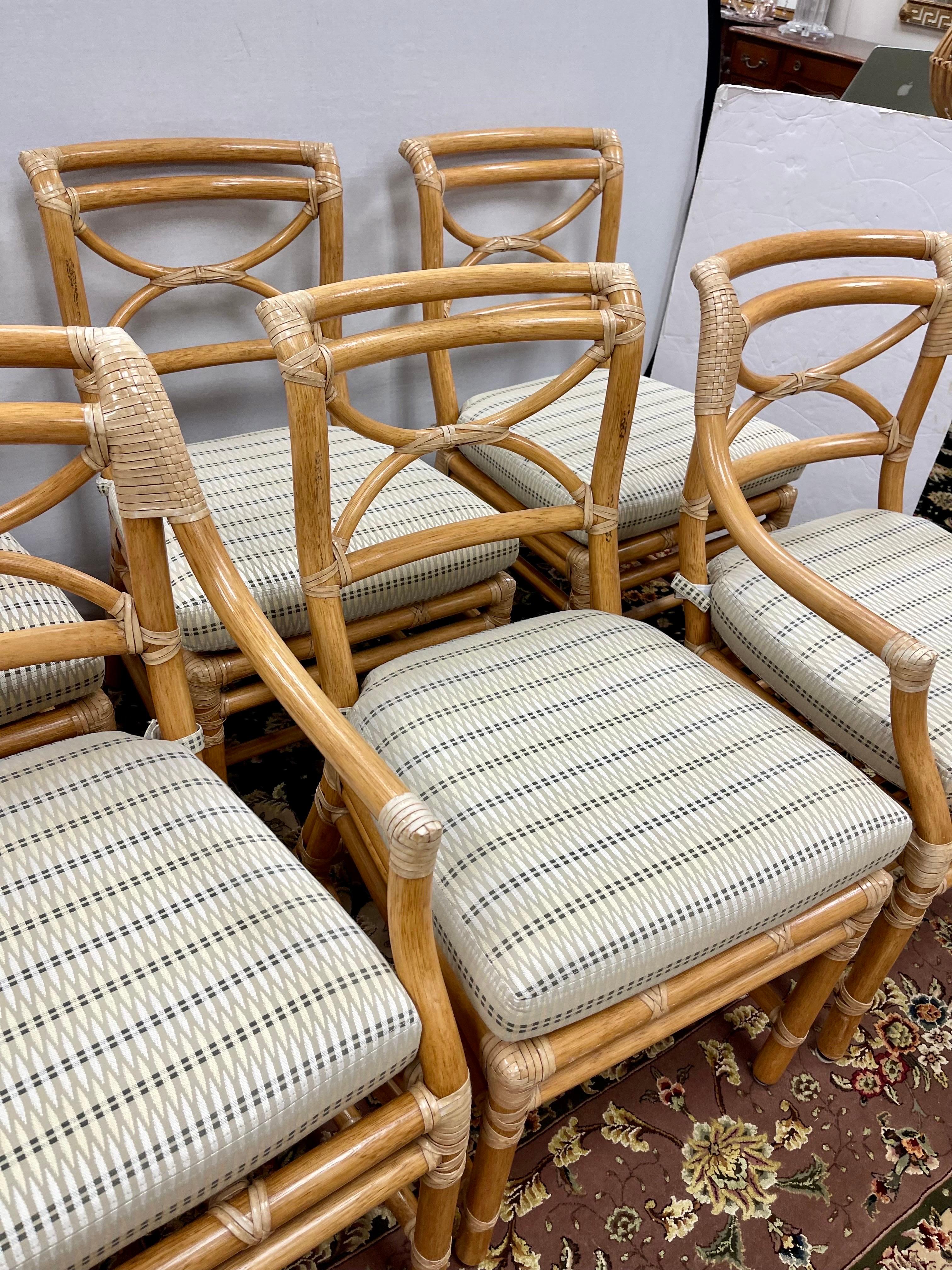 Set of Six Signed McGuire Furniture Chairs In Good Condition In West Hartford, CT