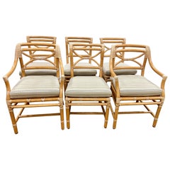 mcguire rattan chair Set of Six Signed McGuire Furniture Chairs