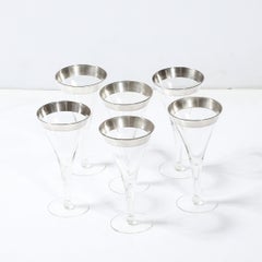 Ensemble de six verres à martini en argent doré par Dorothy Thorpe