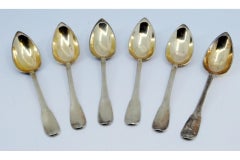 Set of six silver-gilt teaspoons with handles to be dispatched