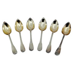 Set of six silver-gilt teaspoons with handles to be dispatched