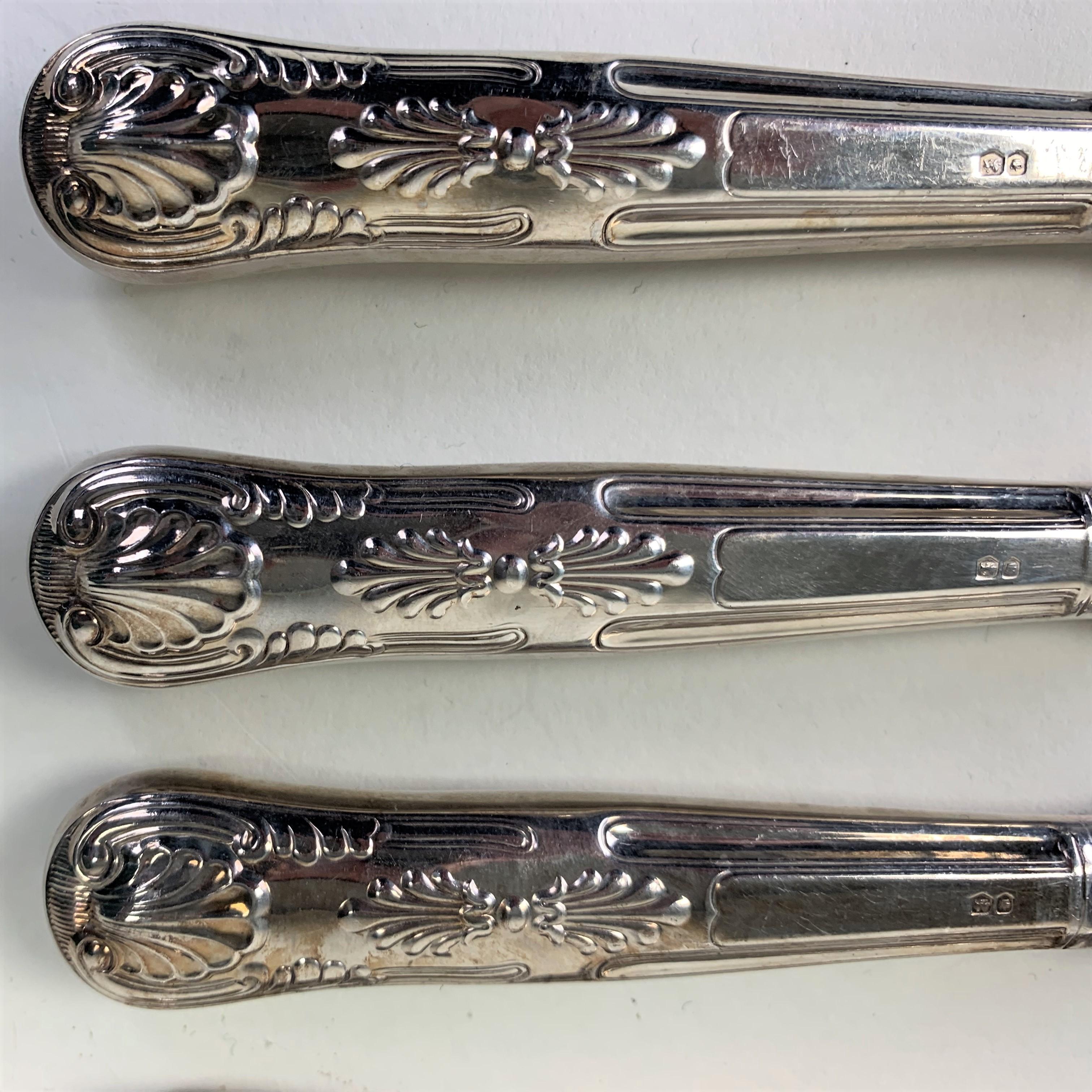 Set of Six Silver Handled Kings Pattern Table Knives 4
