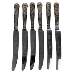 Set of Six Silver Handled Kings Pattern Table Knives