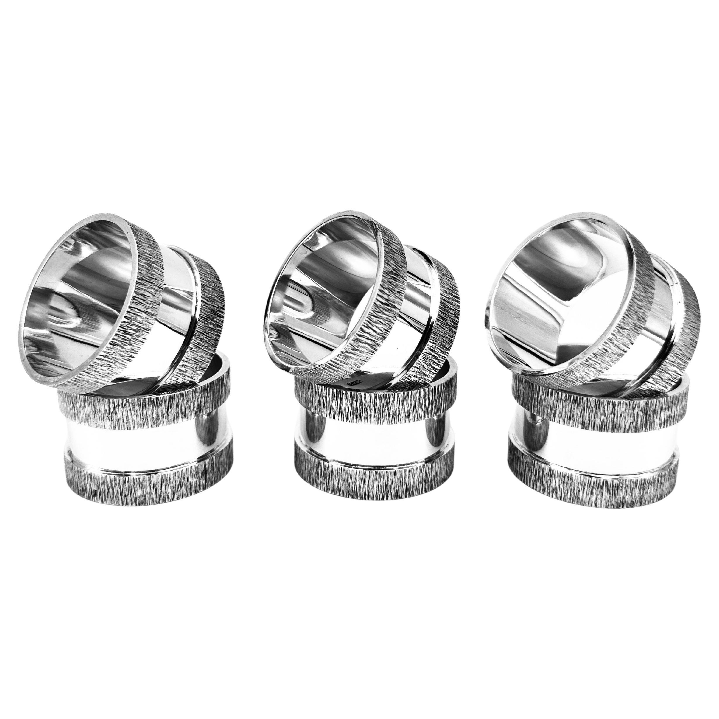 Set of Six Silver Napkin Rings