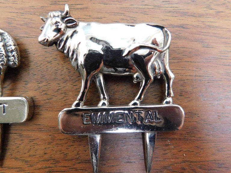 Set of Six Silver Plated Cheese Markers at 1stDibs