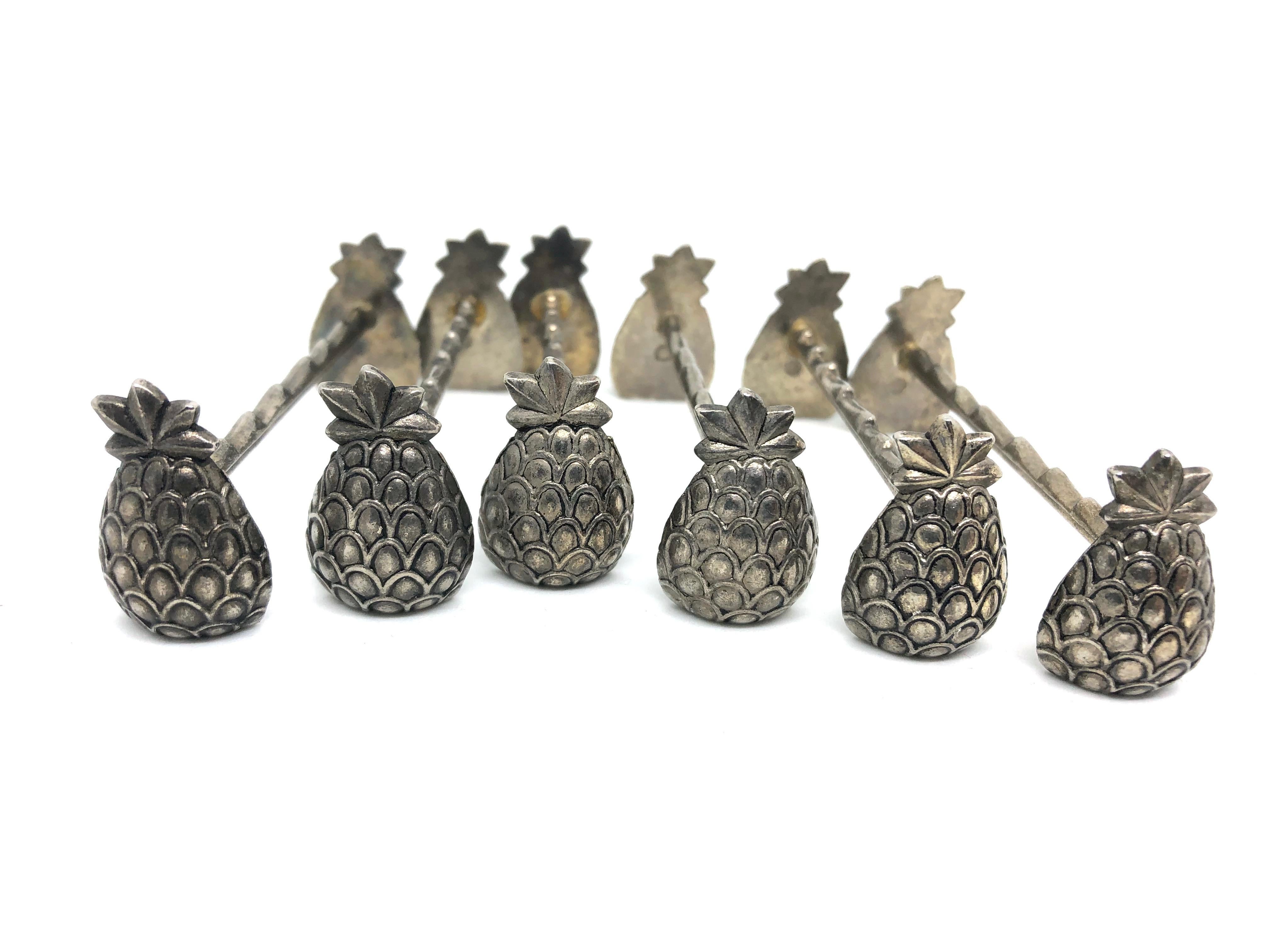 German Set of Six Silver Plated Pineapple Motif Knife Rests
