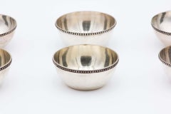 Set of six silver washbasins