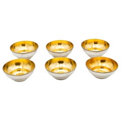 Set of six silver washbasins
