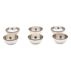Set of six silver washbasins