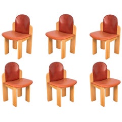 Set of Six Silvio Coppola Dining Chairs for Fratelli Montina