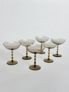 Set di sei bicchieri Simon Gate in cristallo Sandvik Orrefors Svezia anni '30