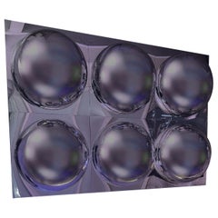 Juego de seis espejos «Bubble» cromados de los años sesenta, decoración de pared acrílica convexa