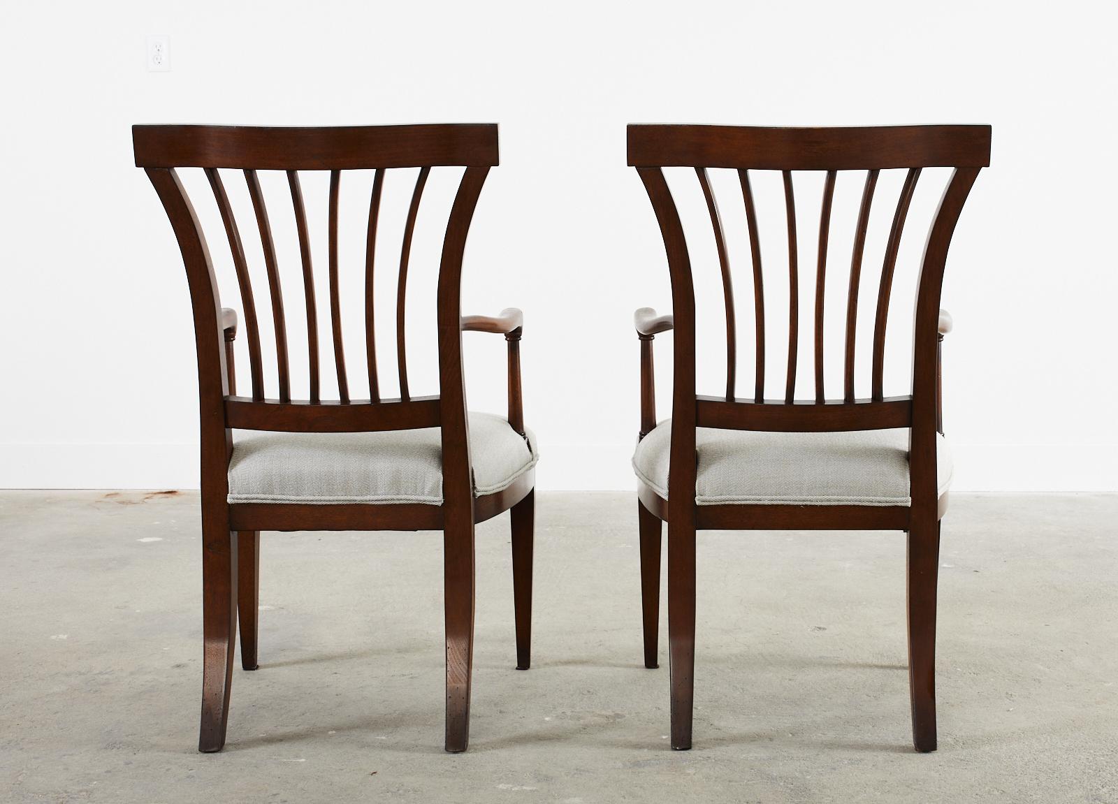 Set of Six Slat Back Dining Armchairs by John Hall Design For Sale 2