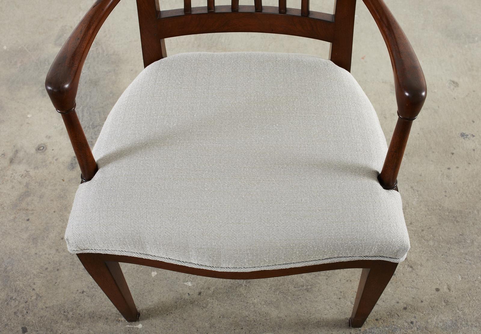 Set of Six Slat Back Dining Armchairs by John Hall Design For Sale 3